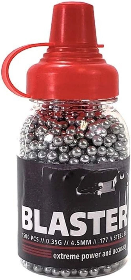 ASG Blaster .177 Caliber / BBS for BB Guns | Weight per BB | Steel Airgun BBS - 1,500 Count BBS in Round Speedloader Bottle