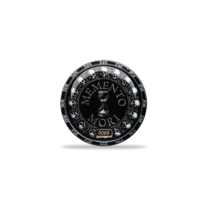 Memento Mori Stoic Coin (With NFC chip inside. Use Your Phone for inspirational messages. Individually numbered) Numbered 0488