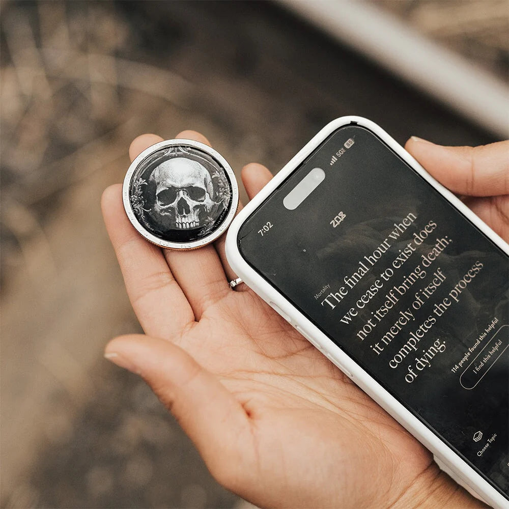 Memento Mori Stoic Coin (With NFC chip inside. Use Your Phone for inspirational messages. Individually numbered) Numbered 0488