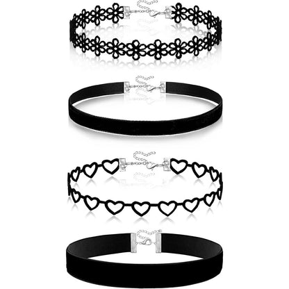 Summit Adventure Black Choker Necklace for Women Black Velvet Choker Set Black Choker Necklaces Classic Chokers for Women Adjustable