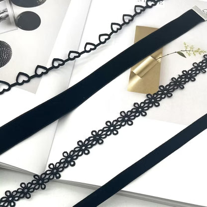 Summit Adventure Black Choker Necklace for Women Black Velvet Choker Set Black Choker Necklaces Classic Chokers for Women Adjustable