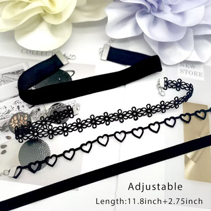 Summit Adventure Black Choker Necklace for Women Black Velvet Choker Set Black Choker Necklaces Classic Chokers for Women Adjustable