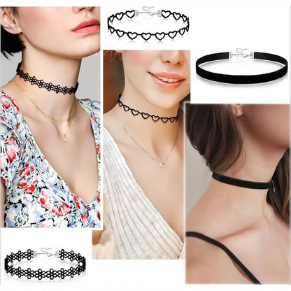 Summit Adventure Black Choker Necklace for Women Black Velvet Choker Set Black Choker Necklaces Classic Chokers for Women Adjustable
