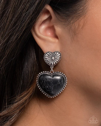 Rustic Reinvention - black - Paparazzi earrings