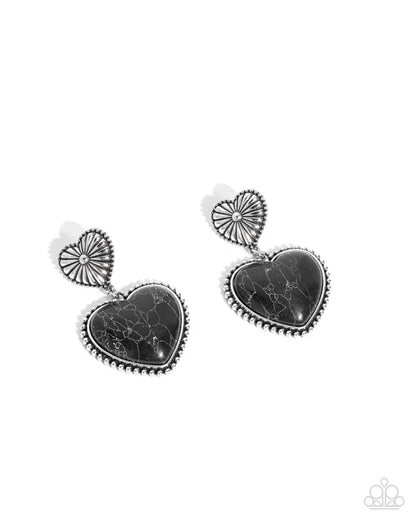 Rustic Reinvention - black - Paparazzi earrings