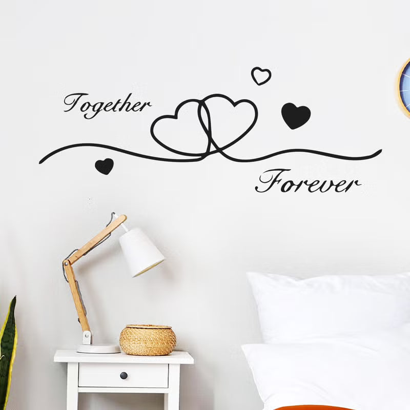 Romantic Valentine's Day wall stickers for couples to decorate the family room and living room (contains 1 design)