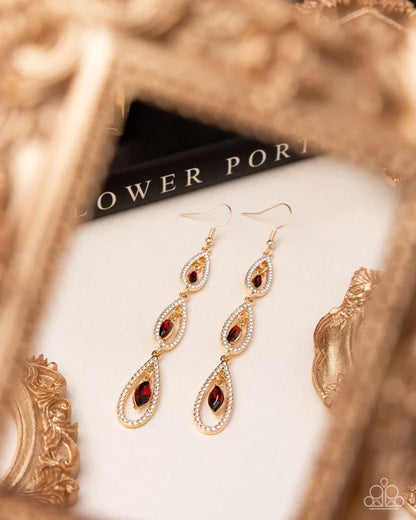 Teardrop Tenure - brown - Paparazzi earrings