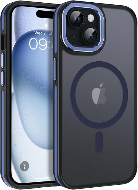 BENTOBEN for iPhone 15 Plus Case, Phone Case iPhone 15 Plus Magnetic Case Compatible with MagSafe Translucent Matte Shockproof Anti-Fingerprint Protective Cover for iPhone 15 Plus 6.7 (Blue)