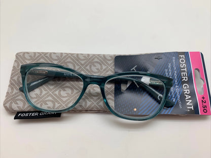 Foster Grant Reading Glasses +2.50 Premium Material and construction Aviana teal