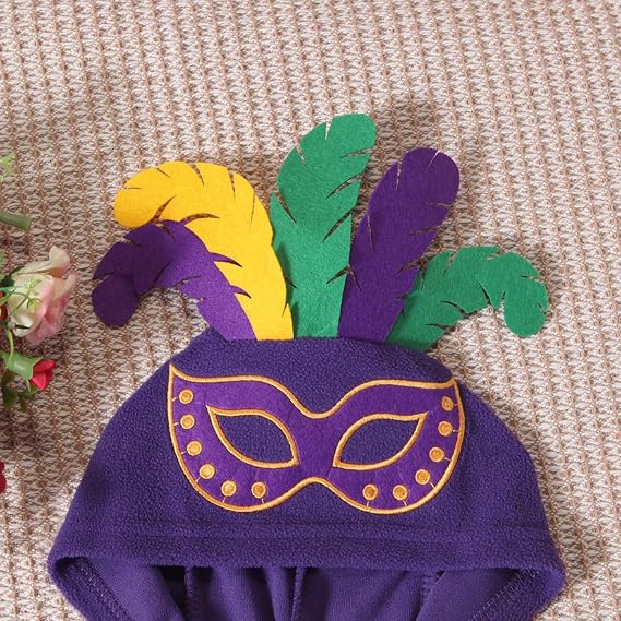 My First Mardi-Gras Baby Boy Girl Outfit Mask Onesie Hoodie
