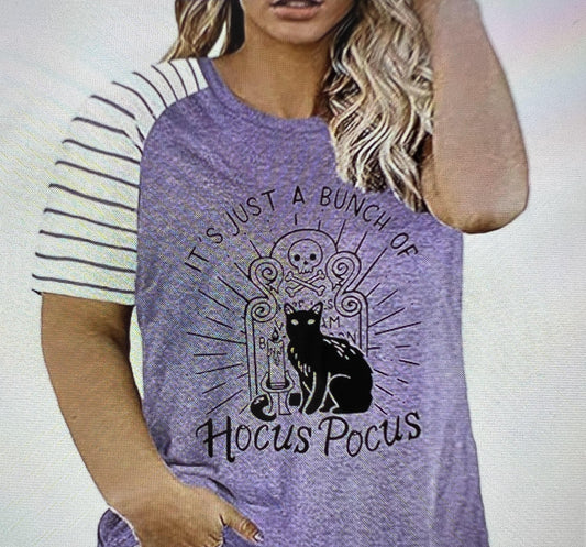 Plus size tops women hocus pocus Halloween shirt