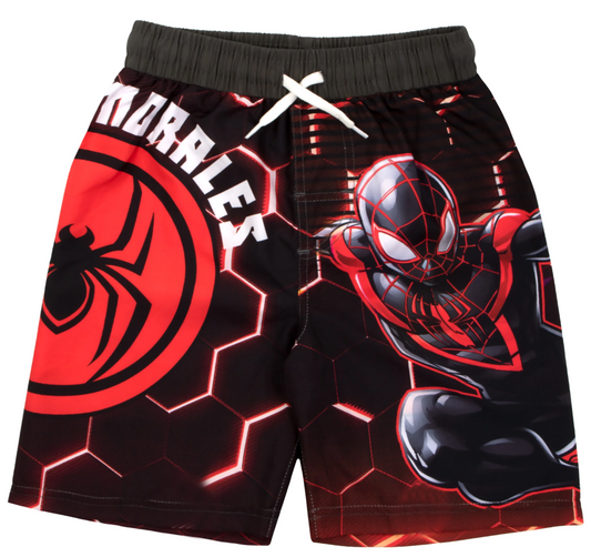 Marvel Spider-Man Peter Parker and Miles Morales Boys Swim Trunks-Spiderman Bathing Suit Swim Shorts