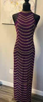 Purple dress gold
