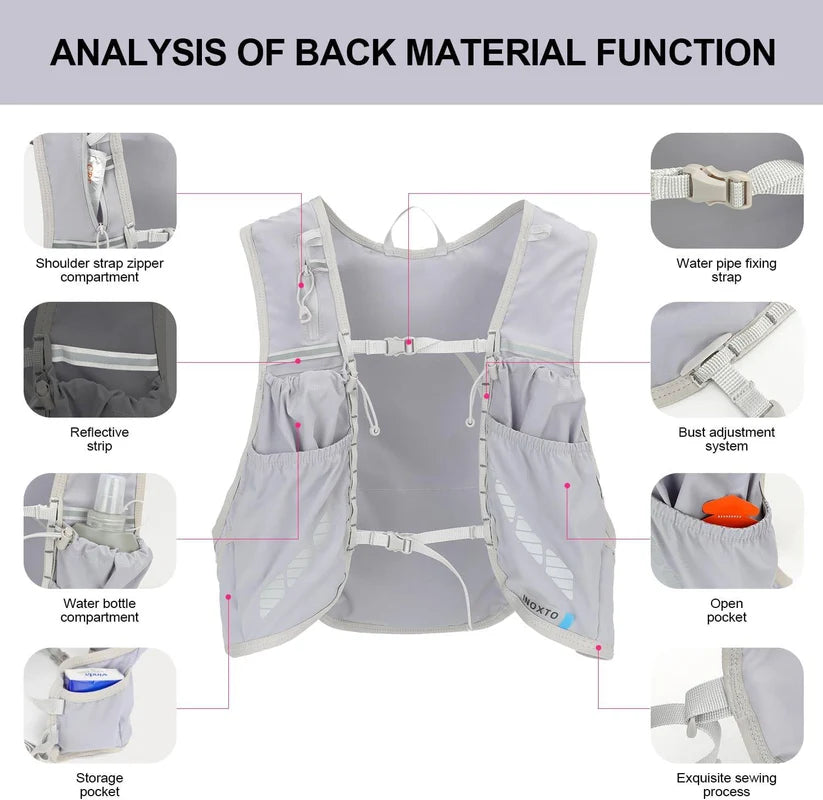 INOXTO Hydration Vest Backpack – Vest Only, Light Lilac