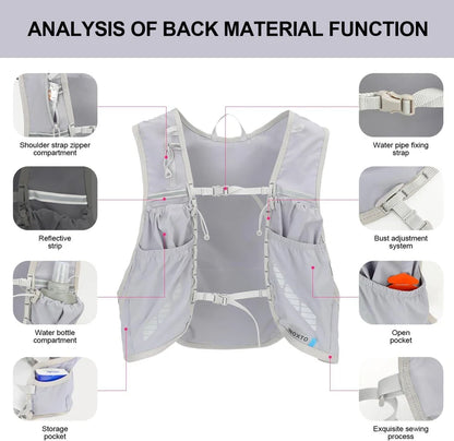 INOXTO Hydration Vest Backpack – Vest Only, Light Lilac