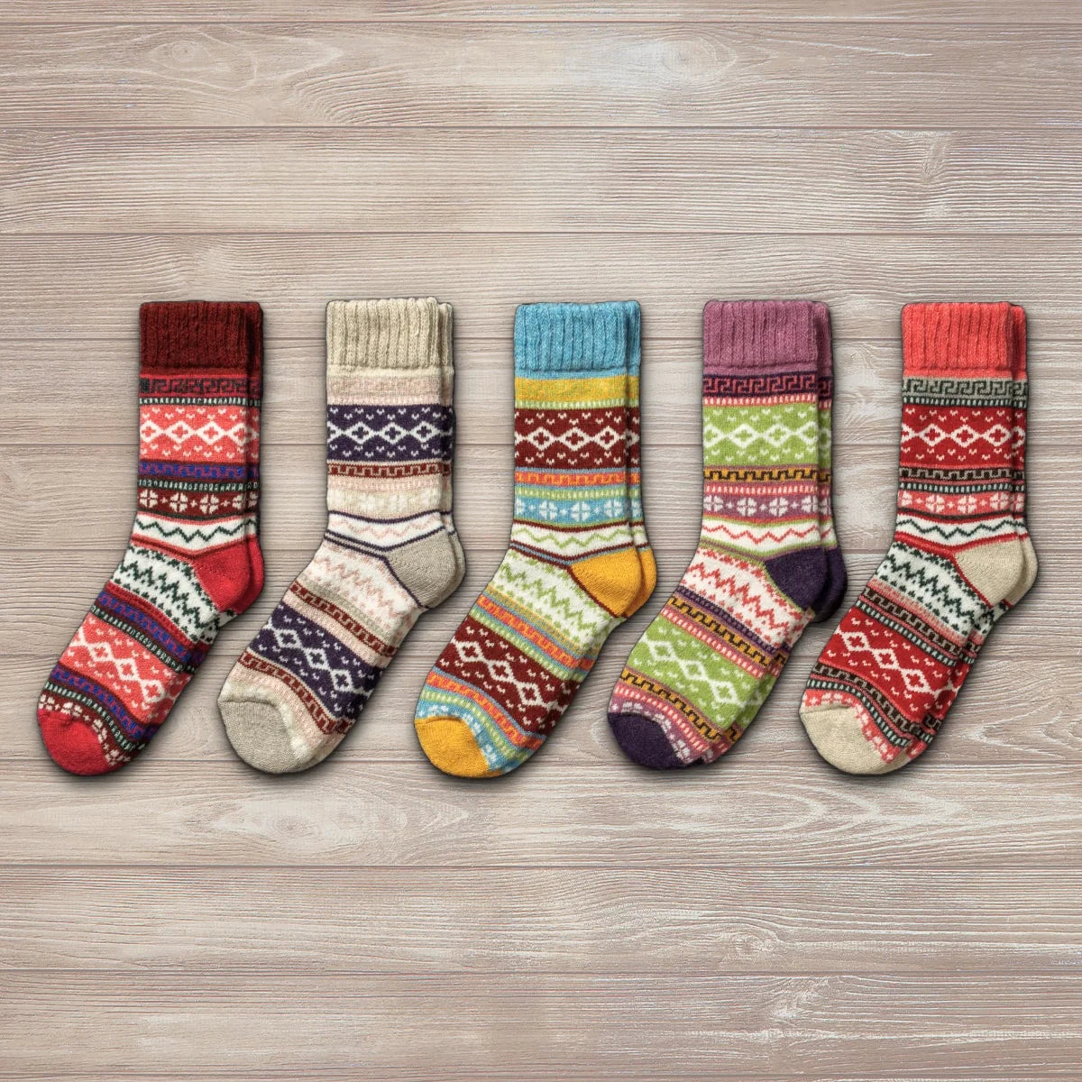 Nordic Socks Mountain Collection, Ida (5 pairs) - Wool Socks for Men & Women