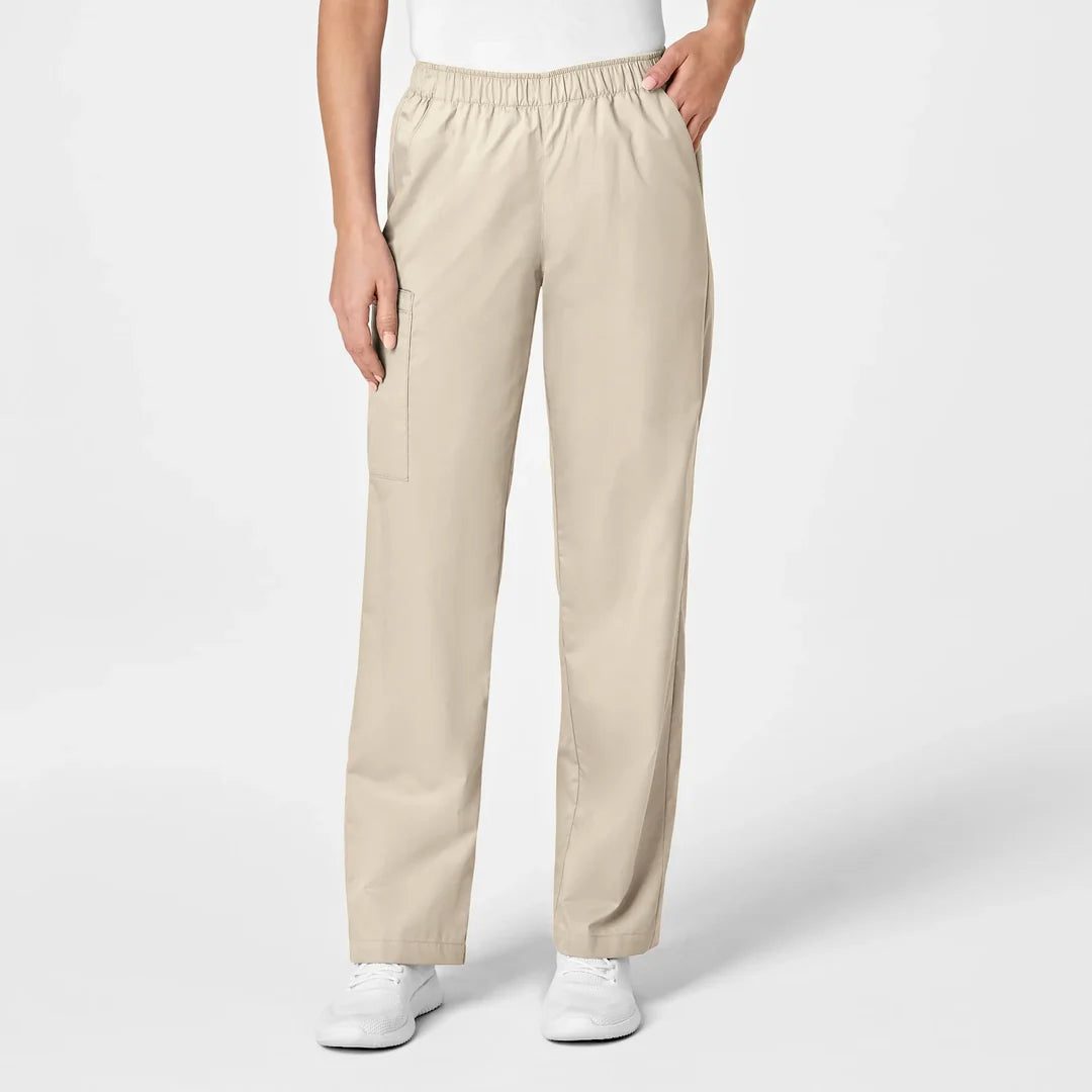 WINK Women's Plus Size Pull-On Cargo Pant, Khaki, XS/Petite