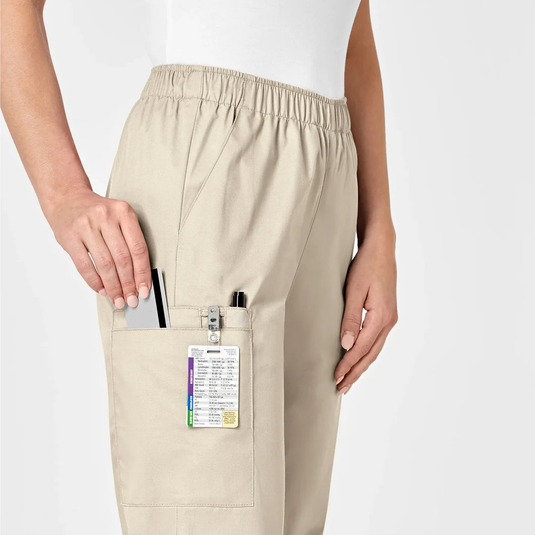 WINK Women's Plus Size Pull-On Cargo Pant, Khaki, XS/Petite