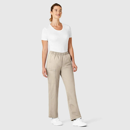 WINK Women's Plus Size Pull-On Cargo Pant, Khaki, XS/Petite
