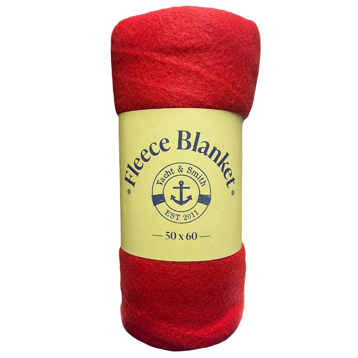 Yacht & Smith Fleece Blankets Solid Red 50x60 Inches