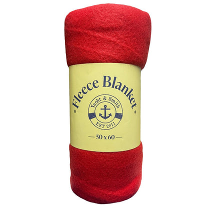 Yacht & Smith Fleece Blankets Solid Red 50x60 Inches