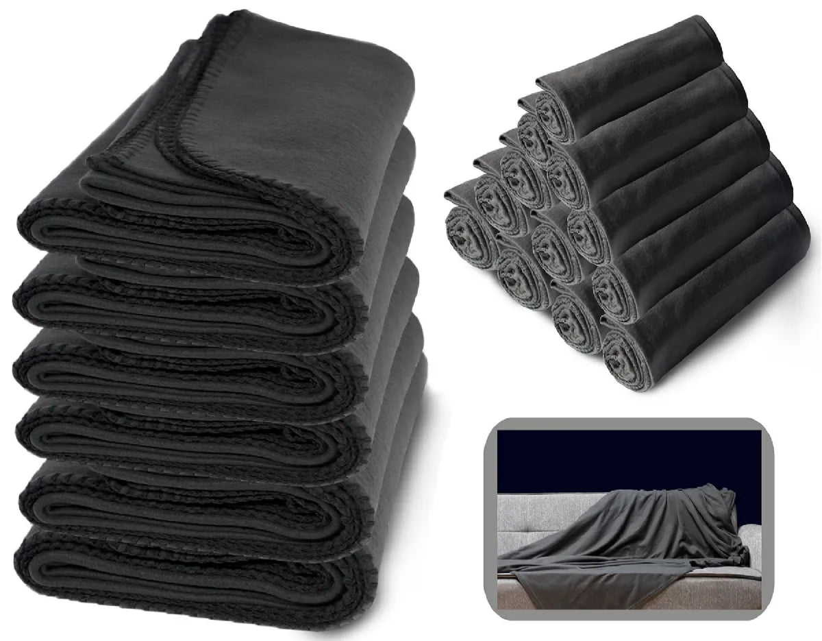 Yacht & Smith Fleece Blankets in Gray 50x60 Inches
