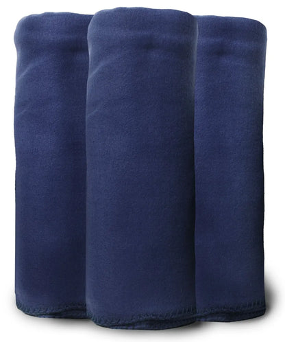 Yacht & Smith Fleece Blankets In Blue 50x60" Single