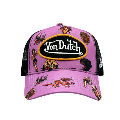 Von Dutch x Sailor Jerry Purple "Lucky 13" Trucker Hat