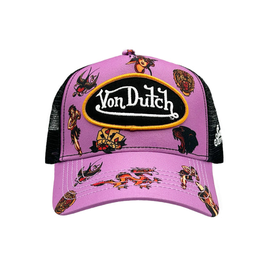 Von Dutch x Sailor Jerry Purple "Lucky 13" Trucker Hat