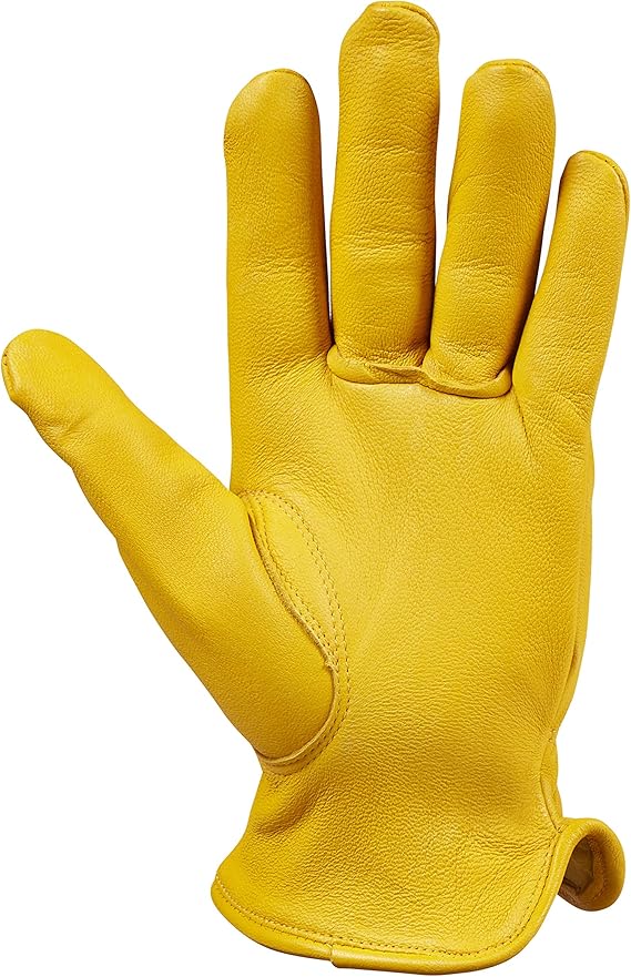 Hunter Premium Deerskin Gloves, Gold, XX-Large - Unlined Full Grain Leather Work Gloves with Ergonomic Design, Reinforced Index Finger - Soft Leather Gloves - Premium Mens Leather Goods