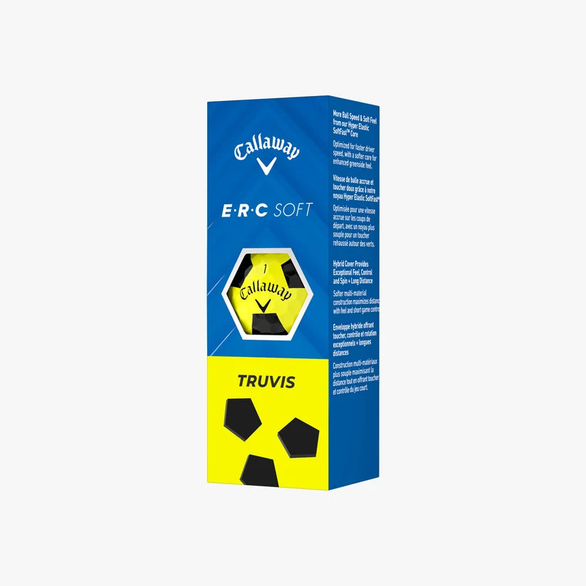 Callaway ERC Soft Golf Balls Truvis Yellow | Single Sleeve | Identification #4
