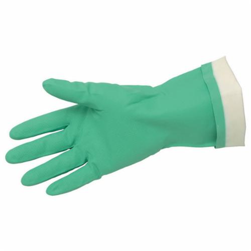 MCR Safety 5318E Nitri-Chem™ Economy Grade Chemical-Resistant Gloves With Black Logo, M, Paired Hand, Nitrile, Green, 8