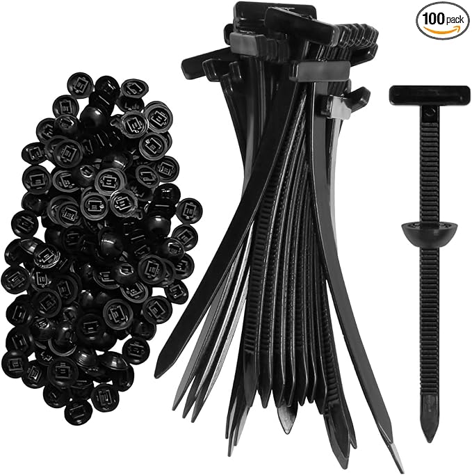 100PCS Nylon Universal Cable Tie Buckle, Multi Functional Heavy Duty Self-Locking Zip Ties, Holder With Pin Plastic Tools, Fasteners, Car Bodies, Resistant Zipties For Daily Fixing Of Automobiles