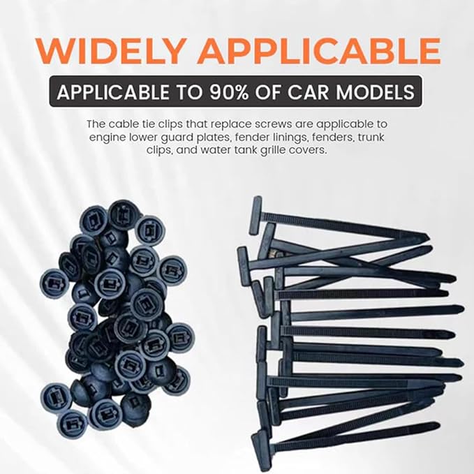 100PCS Nylon Universal Cable Tie Buckle, Multi Functional Heavy Duty Self-Locking Zip Ties, Holder With Pin Plastic Tools, Fasteners, Car Bodies, Resistant Zipties For Daily Fixing Of Automobiles