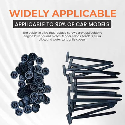 100PCS Nylon Universal Cable Tie Buckle, Multi Functional Heavy Duty Self-Locking Zip Ties, Holder With Pin Plastic Tools, Fasteners, Car Bodies, Resistant Zipties For Daily Fixing Of Automobiles