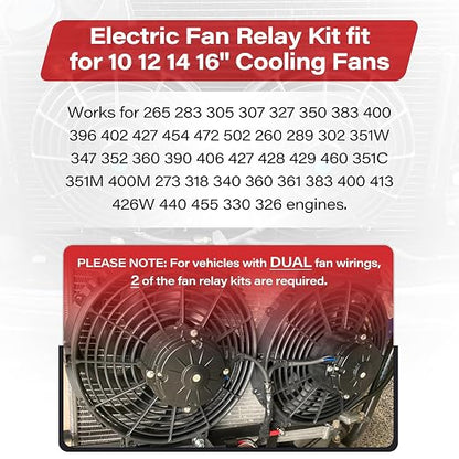40 AMP Electric Fan Relay Kit with Thermostat Control Switch Electric 185 On 175 Off Electric Radiator Fan Relay Cooling Fan Relay Waterproof Fan Wiring Relay Kit for 12V Systems