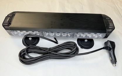 LINKITOM LED Strobe Flashing Light Bar -Double Side 30 LED High Intensity Emergency Hazard Warning Lighting Bar/Beacon/with Magnetic for Vehicle Trucks Roof Safety( White)