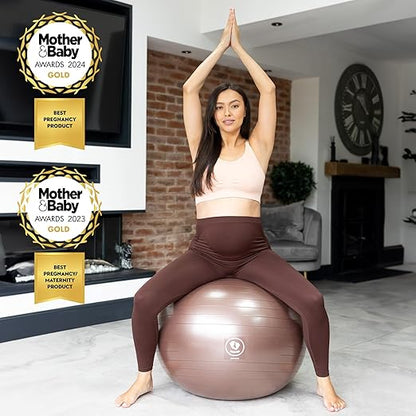 BABYGO Birthing Ball for Pregnancy & Labor + Our Award Winning Book - Exercise, Birth & Recovery Plan, 5X Stronger Than a Yoga Ball with Eco Friendly Material