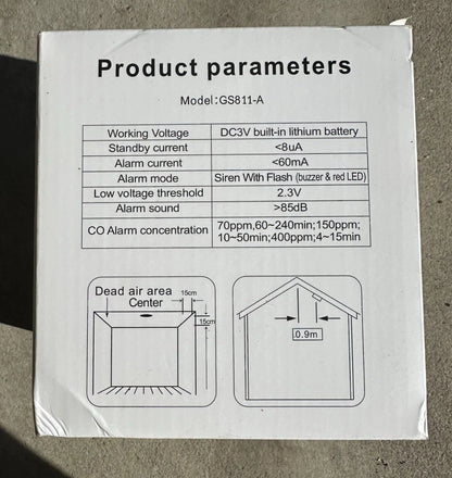 Photoelectric Smoke & Carbon Monoxide Detector 2 Pack 10 Yr Battery Life GS811-A