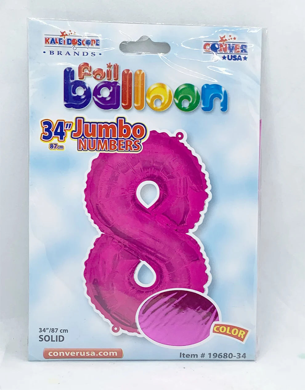 Conver USA Foil Balloon Jumbo Number 8 - Fuchsia