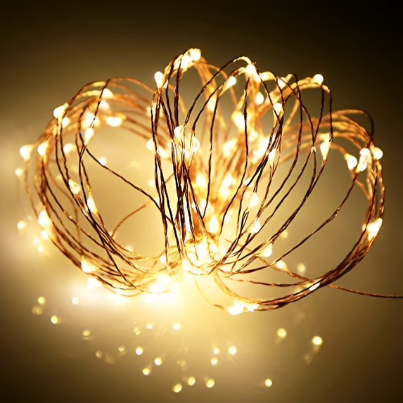 Lights Battery Operated, 3 Pack Mini Battery Powered Copper Wire Starry Fairy Lights for Bedroom, Christmas, Parties, Wedding, Centerpiece, Decoration (5m/16ft Warm White)