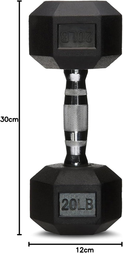 Basics Rubber Hex Dumbbell Hand Weight