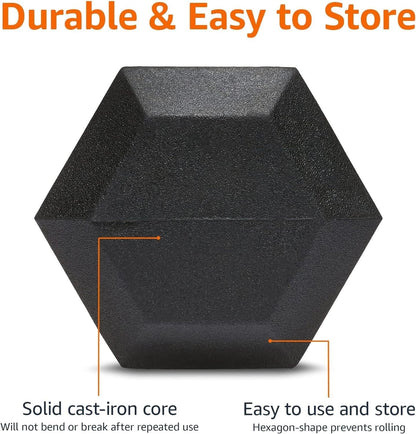 Basics Rubber Hex Dumbbell Hand Weight