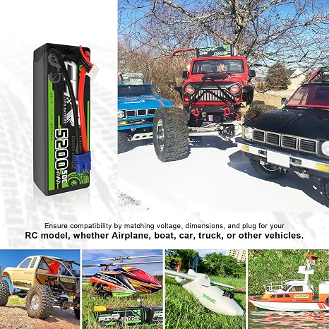 OVONIC 3s Lipo Battery 50C 5200mAh 11.1V Lipo Battery with Dean-Style T RC Car Truck Boat Airplane Helicopter Quadcopter