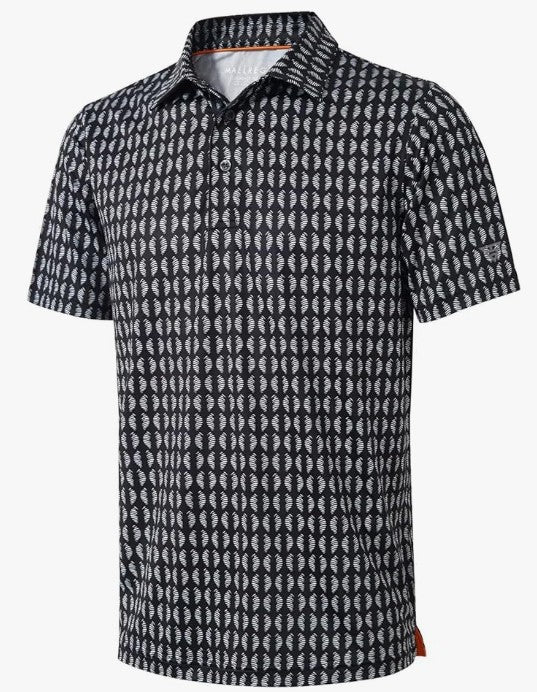 Golf Shirts for Men Dry Fit Short Sleeve Print Performance Moisture Wicking Polo Shirt