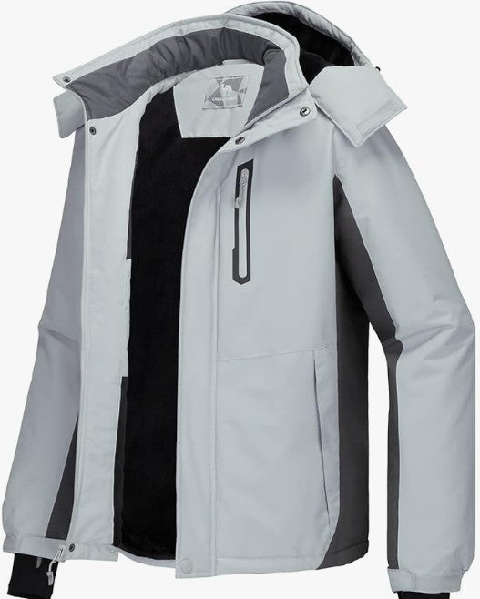 CAMEL CROWN Men’s Waterproof Ski Jacket with Detachable Hood