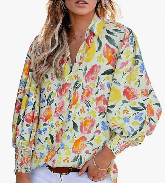 Astylish Women’s 2025 Paisley Print V-Neck Blouse