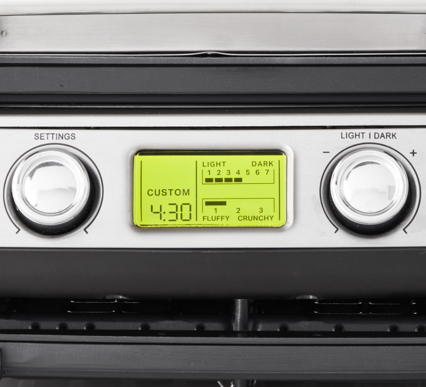 GreenPan Elite Ceramic Nonstick 2-Square Waffle Maker Premiere Stainless Steel