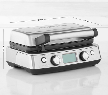 GreenPan Elite Ceramic Nonstick 2-Square Waffle Maker Premiere Stainless Steel