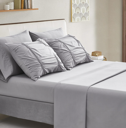 Maple&Stone Gray Comforter Sets for Queen Bed - Grey Bedding Sets Queen, Bed Set 5 Pieces, All Season Grey Bed in a Bag 88x88 inches